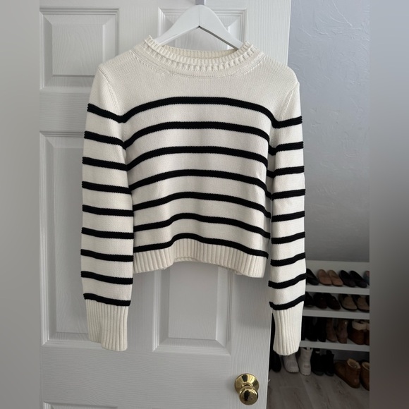 La Ligne Jill Sweater white/black stripe size medium - Picture 3 of 10
